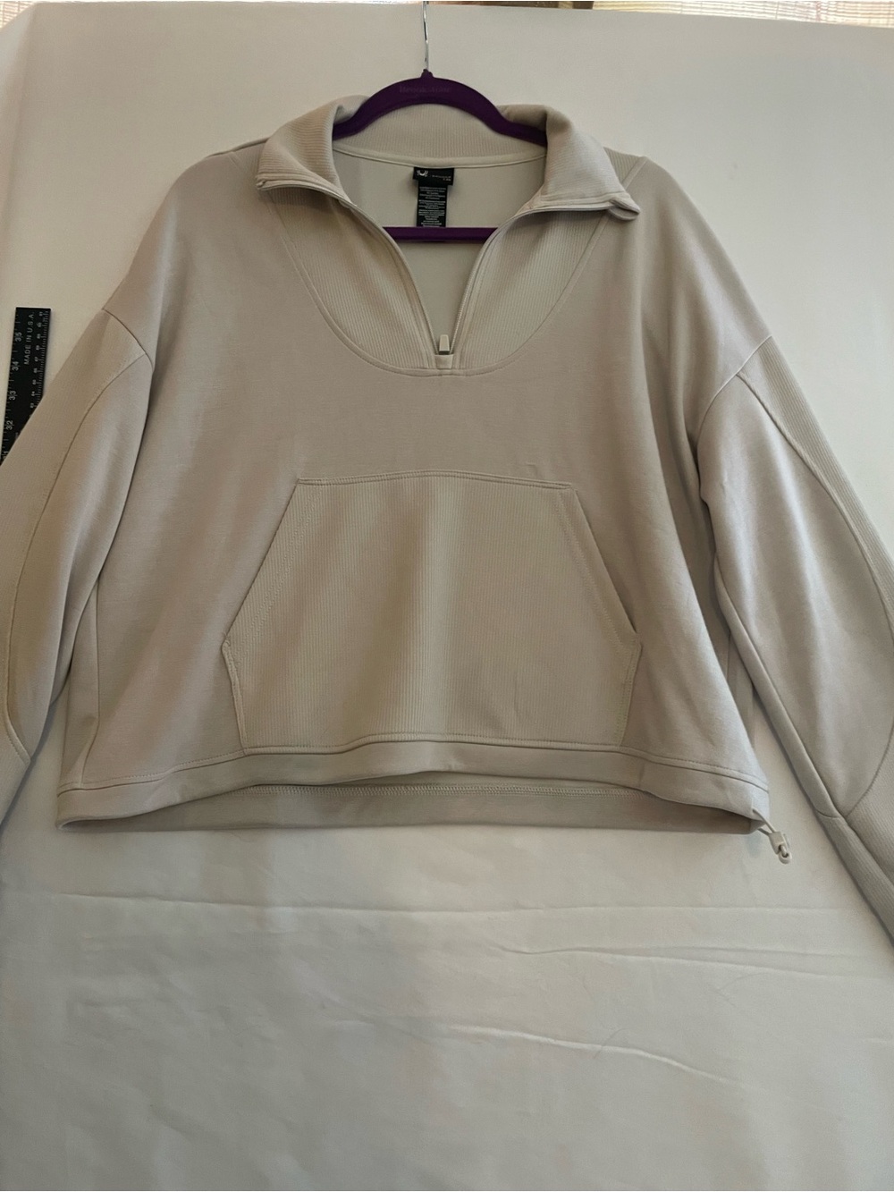 Spyder Men’s /unisex Half-Zip Pullover Sweatshirt in Light Beige